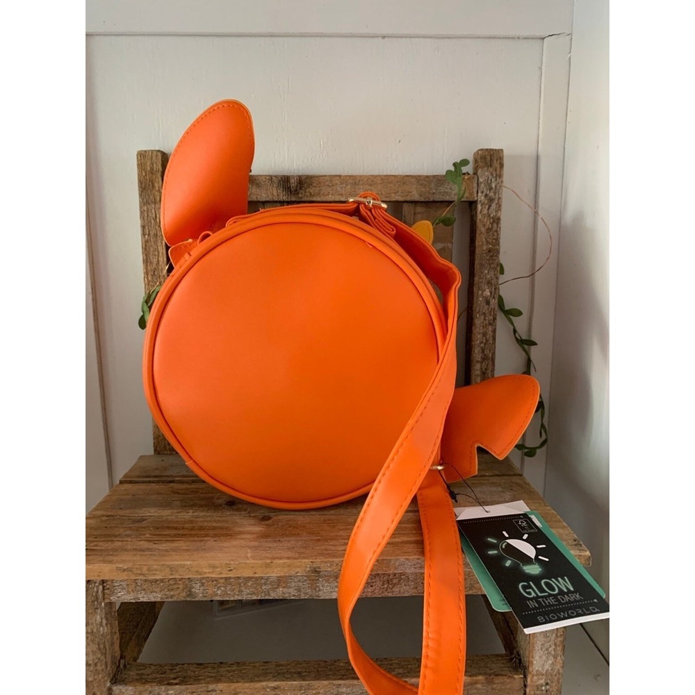 Disney Bioworld Stitch Pumpkin Jack O Lantern Glow In Dark Crossbody Purse Bag - Picture 4 of 5